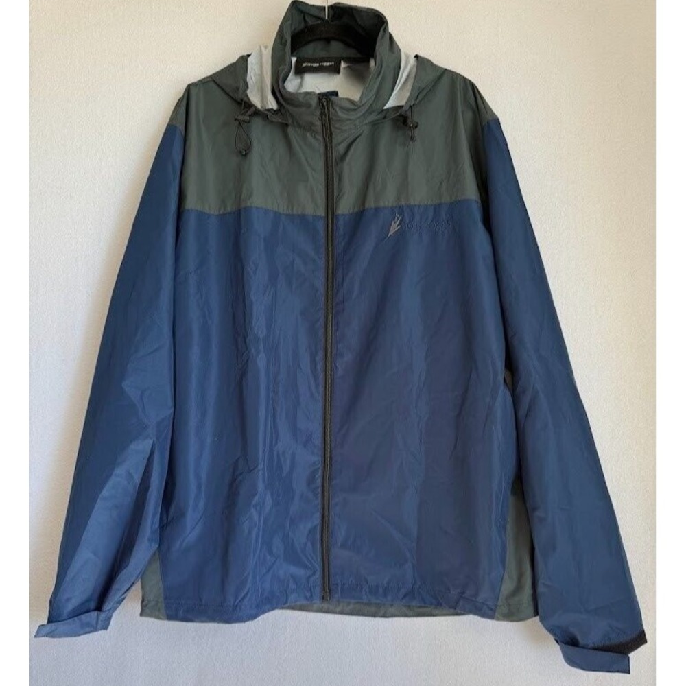 Frogg Toggs Jacket Men XL/XXL Green Blue  Waterproof Rain Hooded Full Zip‎